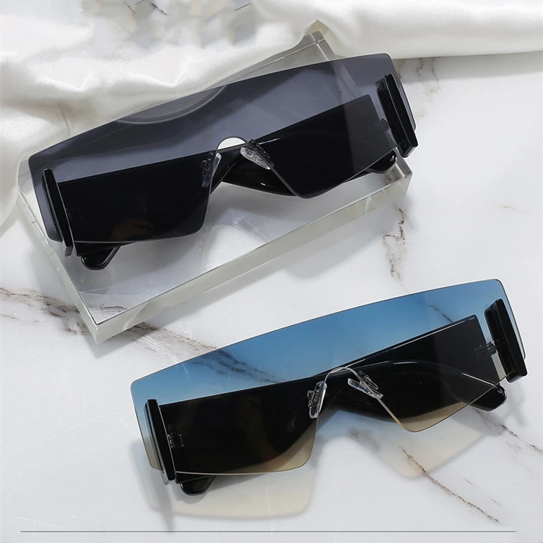 

DL Glasses DLL8320 Rimless One Piece Square Oversized shades Sun glasses Fashion Custom Women Sunglasses 2021