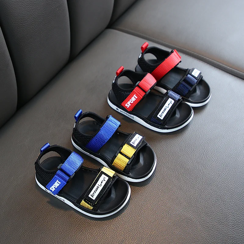 

2021 summer new Korean version boy magic tape non-slip soft sole sandal 1-2-3 year-old children walking shoes