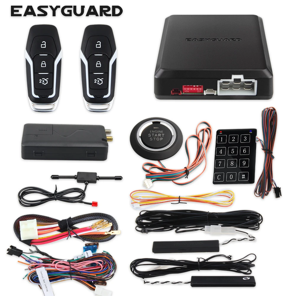 

EASYGUARD App Control IOS Android 4G 3G 2G Keyless Entry System Engine Start Stop Remote Engine Start GPS Tracker