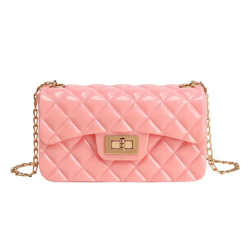 

Free sample wholesale cheap ladies mini jelly bag PVC hand bags for women chain candy purses and handbags jelly