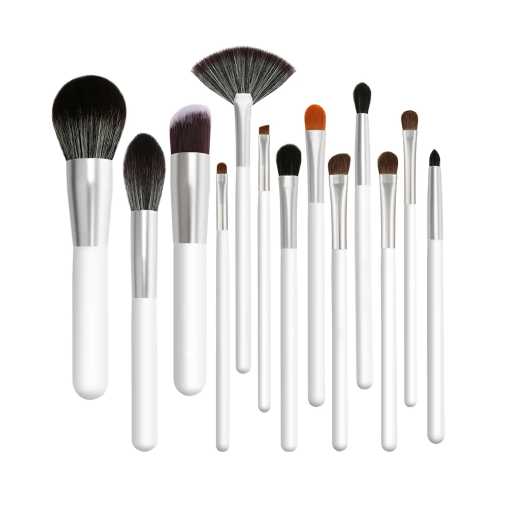 

13pcs brush set makeup Wooden Handle Cosmetic Tools makeup brush set, White