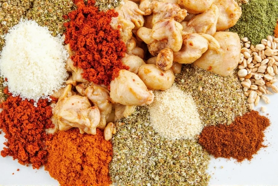 Chicken spice blend in a glass jar