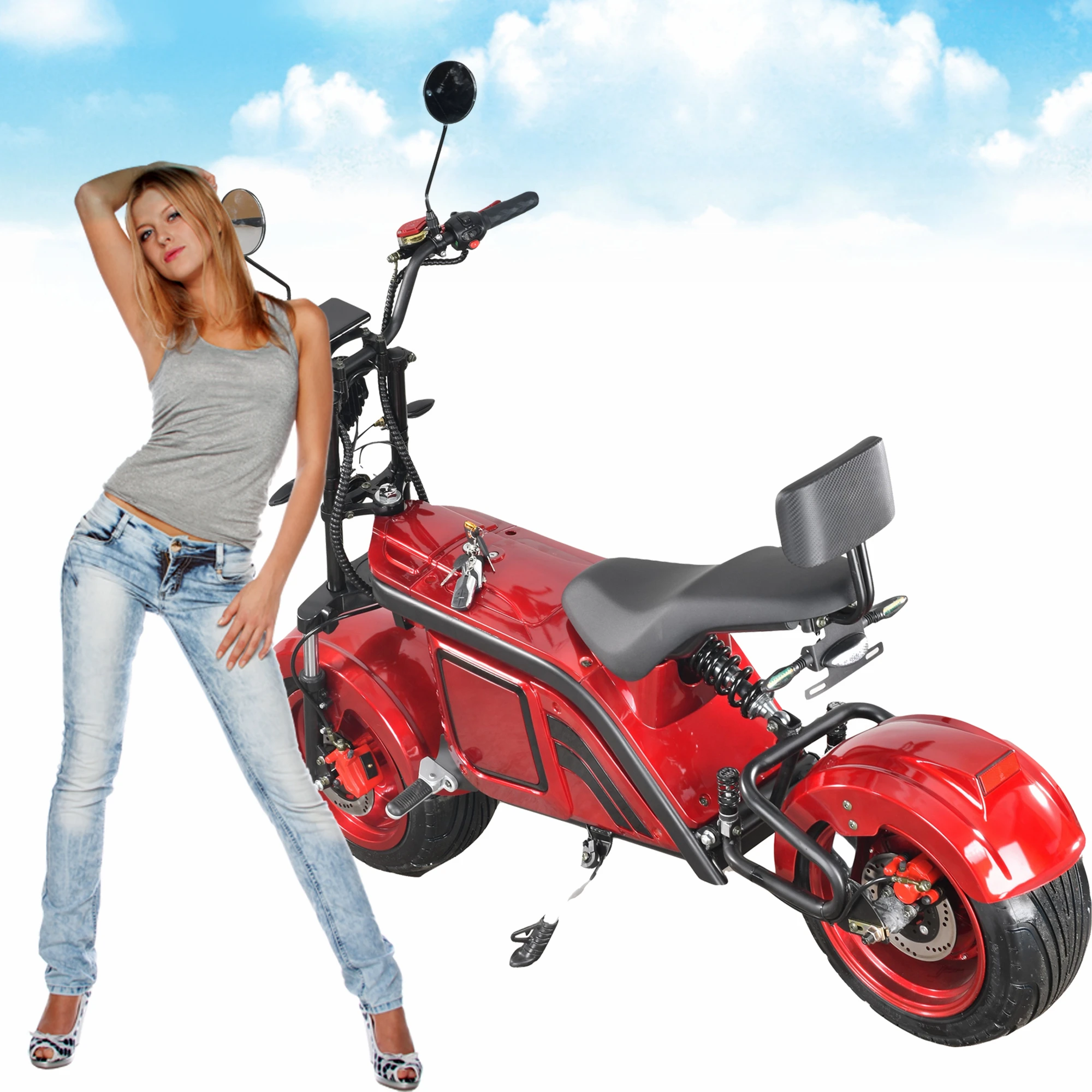 

Electric Scooter 2000 Watt Dual Motors Foldable Upgraded Version Standing Adult Scooter With Seat