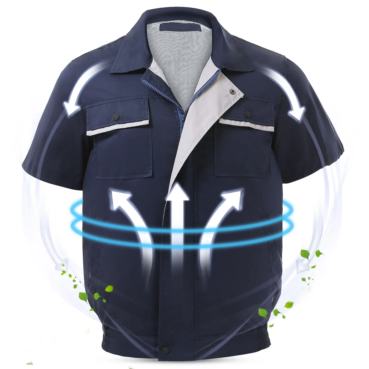 

Vinmori China wholesale Air-Conditioned Cooling Work Shirt, Blue and white