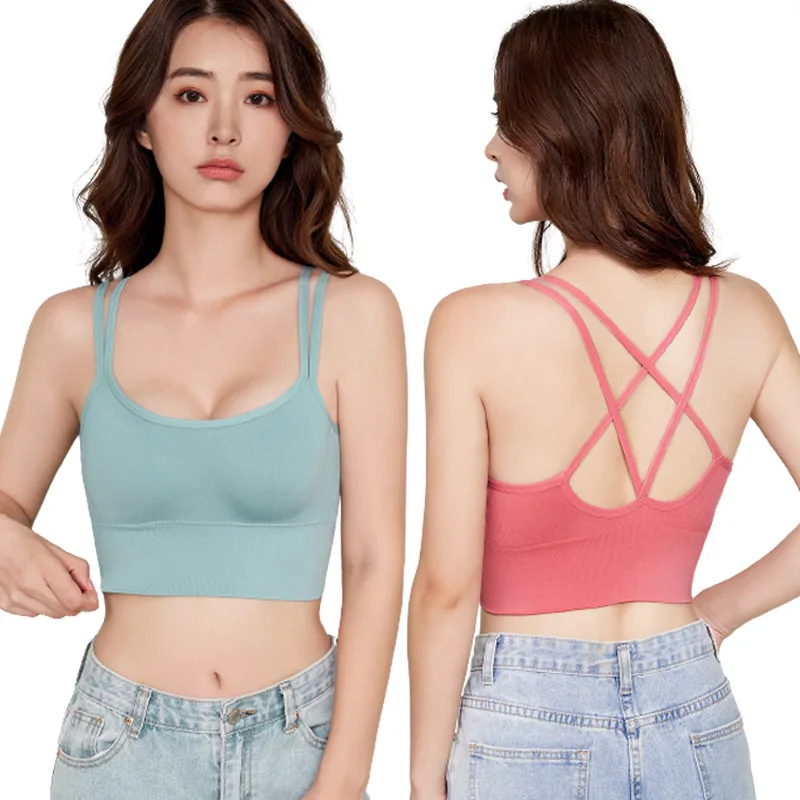 

Running crop top woman gym open back sports bra fitness workout tank tops for women, 3 colors