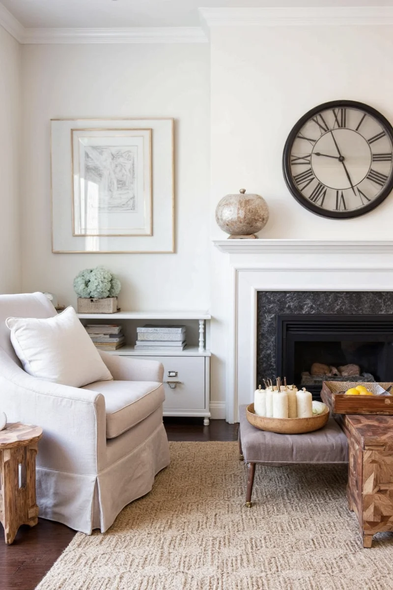 Family-friendly sitting room with soft sofa and toy-free zone