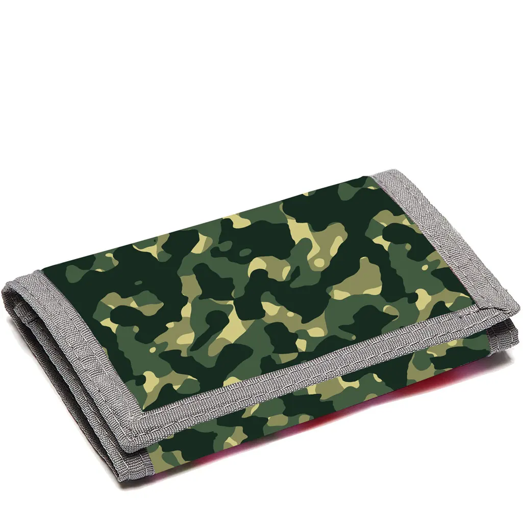 

Personal design custom Camouflage pattern Polyester mini trifold ladies men coin purse wallet