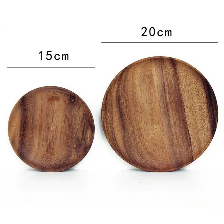 
High Quality Wholesale Round Acacia Wooden Plate 