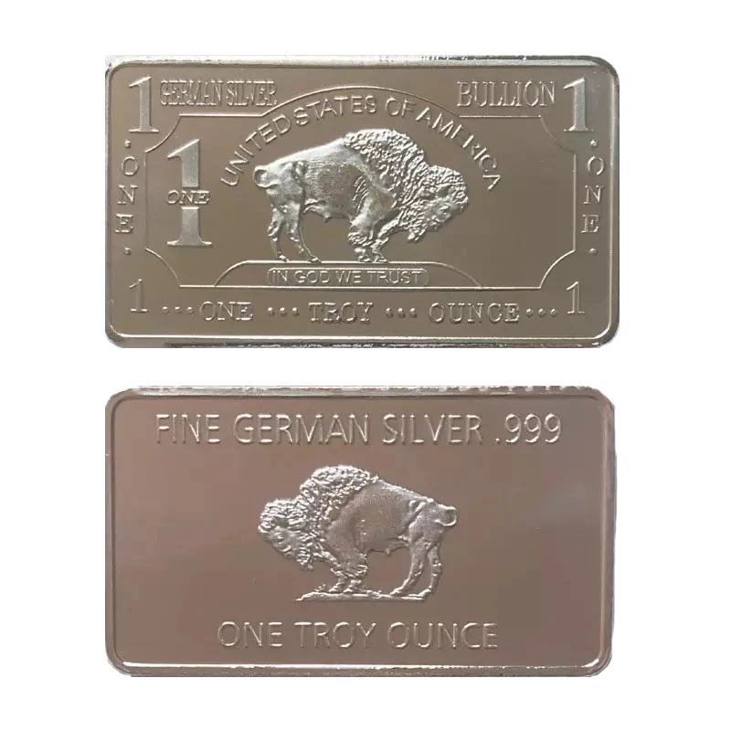 

Hot Sell Factory Price 1 OZ Titanium Gold Plated Gold Bar 24k Pure Buffalo Bar