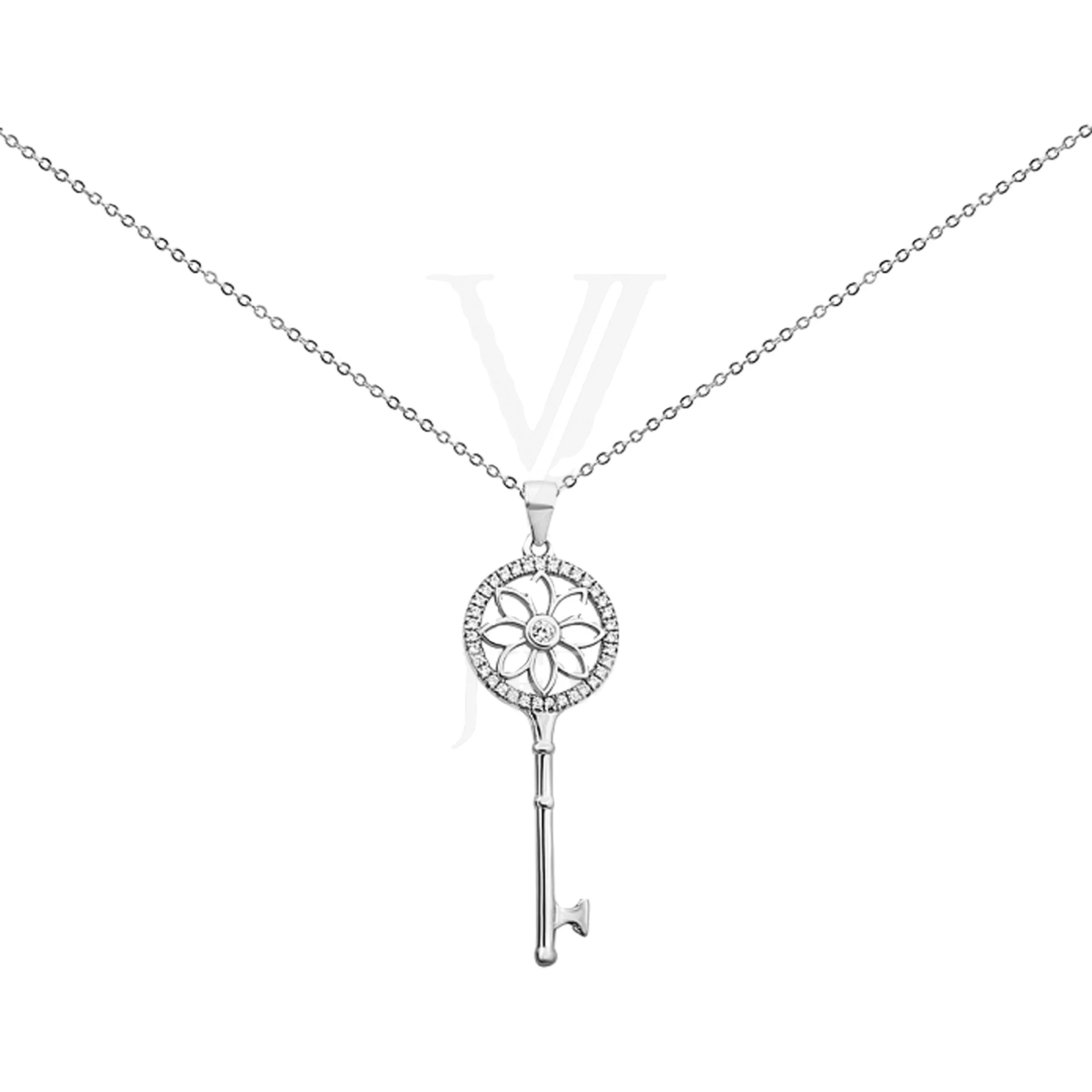 

Stylish Key Pendant Necklace 925 Sterling Silver Necklace