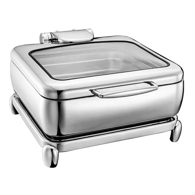 9l Royal Disposable Christmas Decoration Chafing Dish With Glass Cover