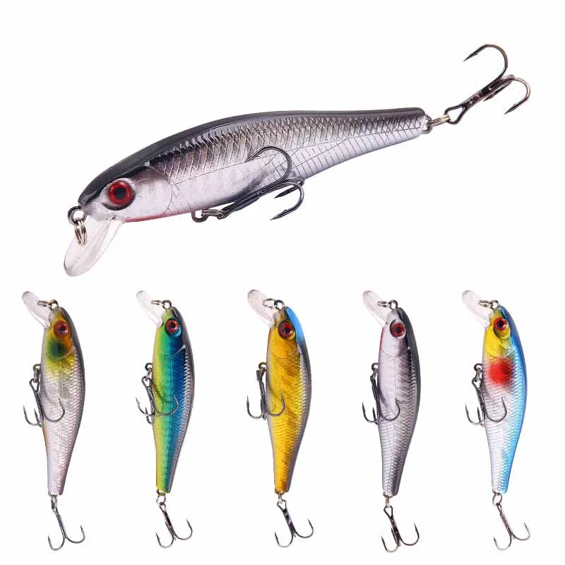 

Hard baits Minnow floating plastic lures whole water long casting, 5 colors