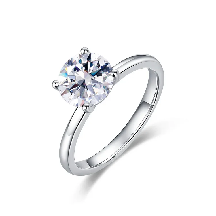 Wedding Band 925 Sterling Silver Rings Elegant GRA 8mm Moissanite Diamond Ring Engagement for Women