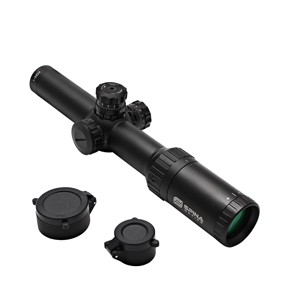 

SPINA df 1.5-5x24 IR Hunting Compact Riflescope 30mm Tube Crystal Clear Reticle Optic Airsoft Sight, Black