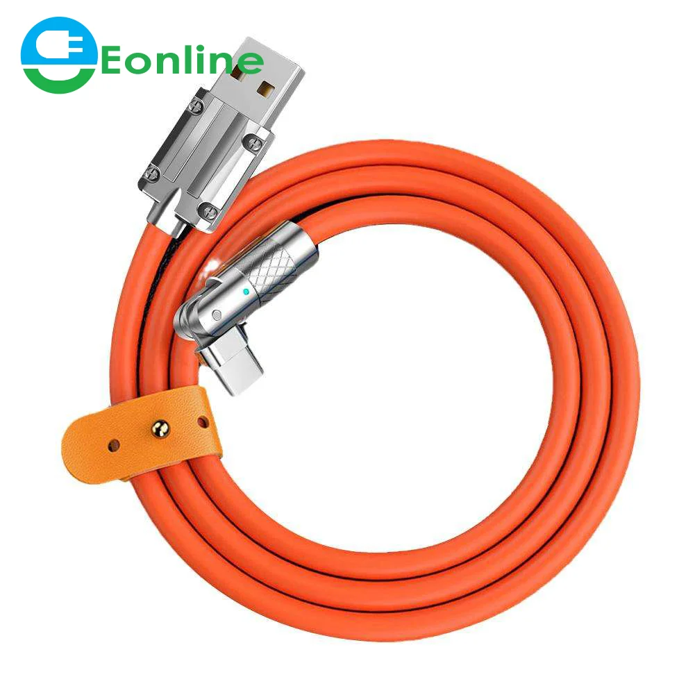 

120W 6A Super Fast Charge Type C Cable Usb C To C Quick Charge Liquid Silicone Data Cable Type C interface Rotatable Cord