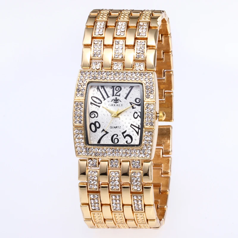 

Hot style luxury fashion diamond square women men's watches digital diamond quartz wristwatch wholesale Reloj, 3 colors