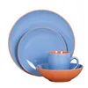 Wholesale custom printing 16 pcs solid italian porcelain stoneware dinner set, restaurant ceramic sushi salad dinnerware set