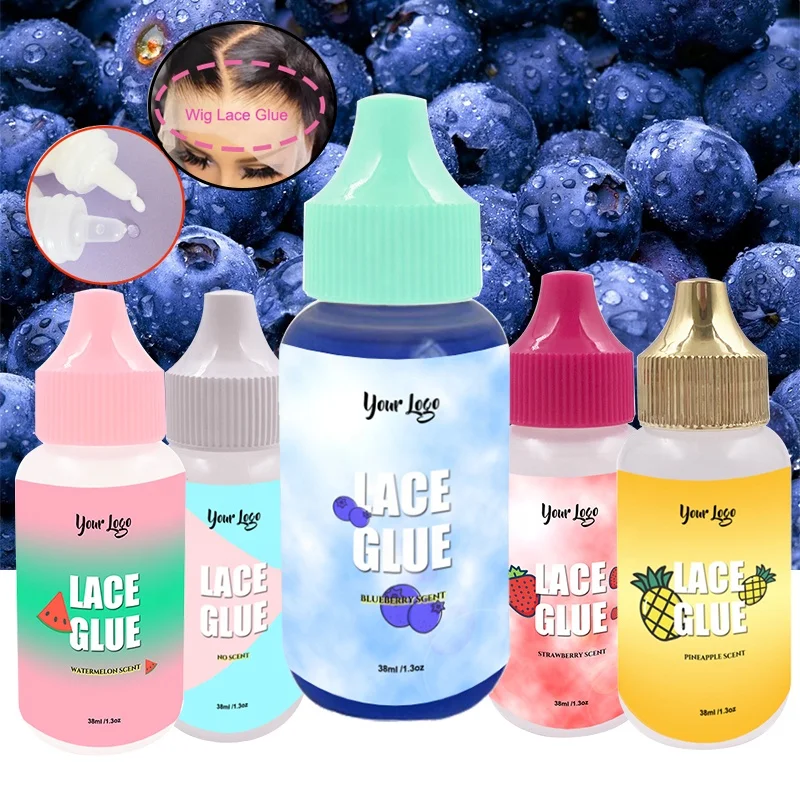

OEM Waterproof Ultra Strong Hold Hair Glue Watermelon Blueberry Strawberry Pineapple Scented Wig adhesive Melt Lace Glue