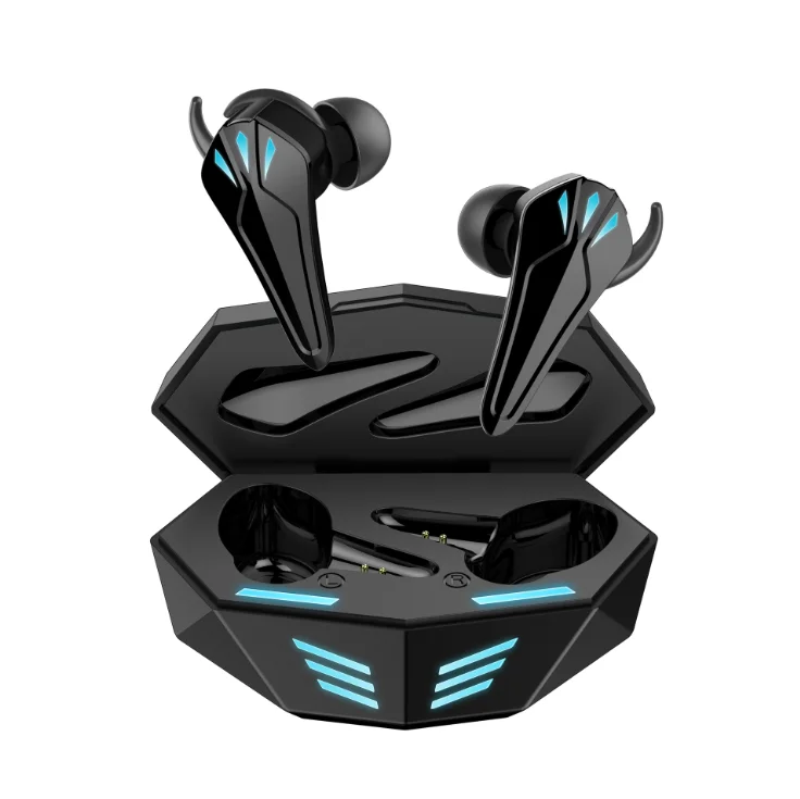 

2021 new private gaming headset dual decoding TWS non-inductive delay light emitting Blue tooth headset