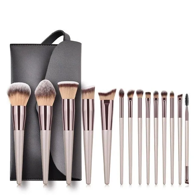 

2020 luxury new tools loose powder eyeshadow concealer powder blush brushes fashion champagne handle cosmetic brush set