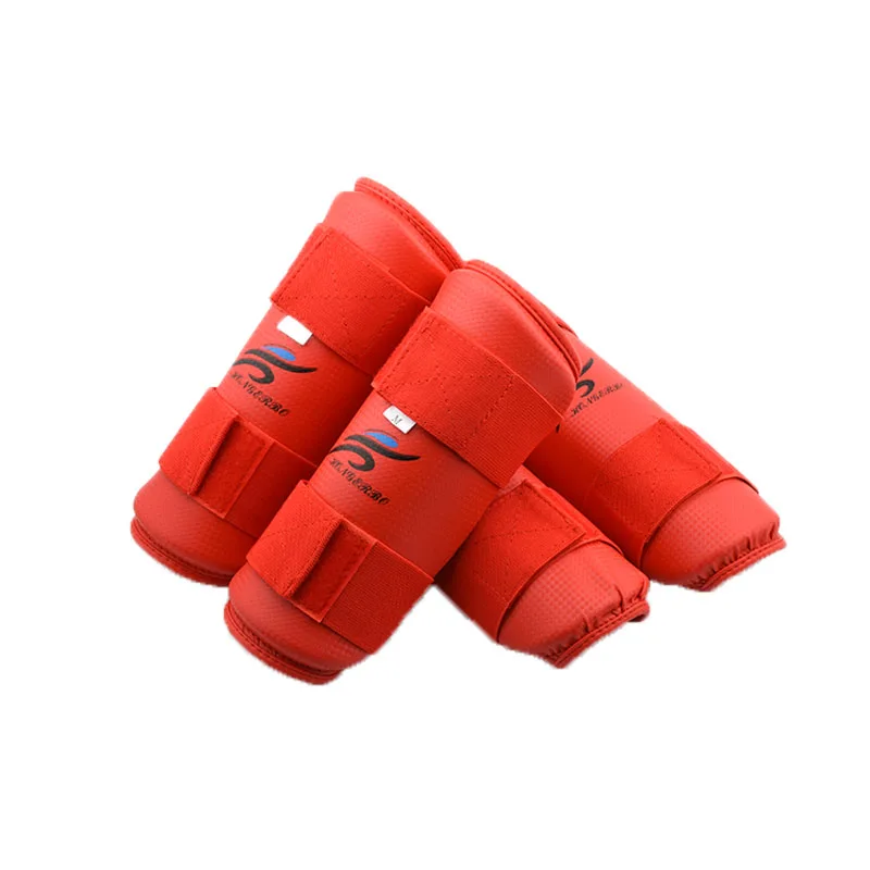 

Taekwondo Arm Guards and Shin Guards of Boxing Protective Gear in Martial Arts Protective for Karate Forearm Guards, White, red