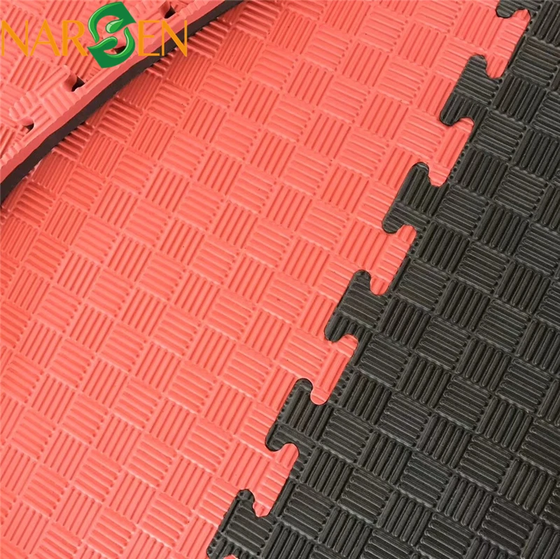 

1mx1mx20mm Tatami interlocking eva foam puzzle mat, Red+blue,yellow+blue,black+grey,customized color