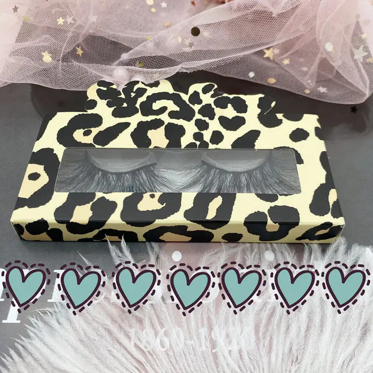 

designer personalised cheetah print custom paper lash boxes