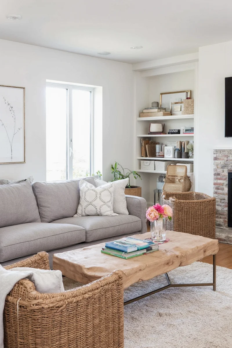 Family room with stylish hidden storage