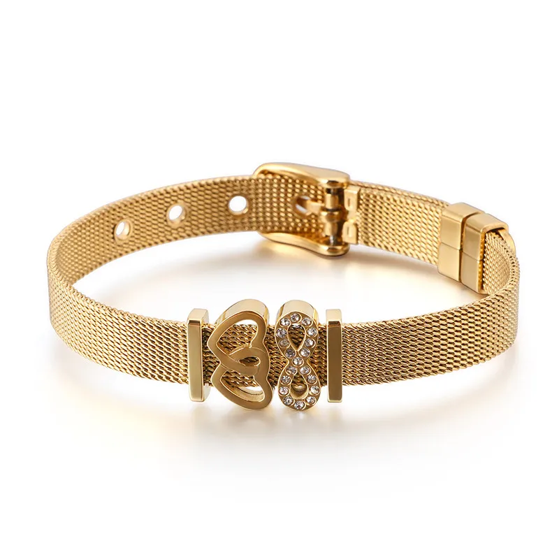 

New Arrival Woman Jewelry Heart Couple Custom Men Tennis Bracelet Stainless Steel