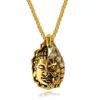 Special Design Punk Style Evil Buddha Gold Men Stainless Steel Alloy Necklace