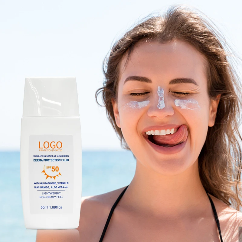 

Custom Logo Eco Friendly Orotection Sunscreen Multi Face Skin Suncream Lotion uv Protection Best Aloe Soothing Sun Cream spf 50