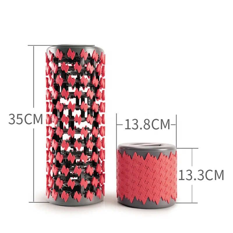 

new design mini Portable collapsible Roller Lightweight for Physical Therapy, Exercise, Deep Tissue Muscle yoga foam roller, Red/black