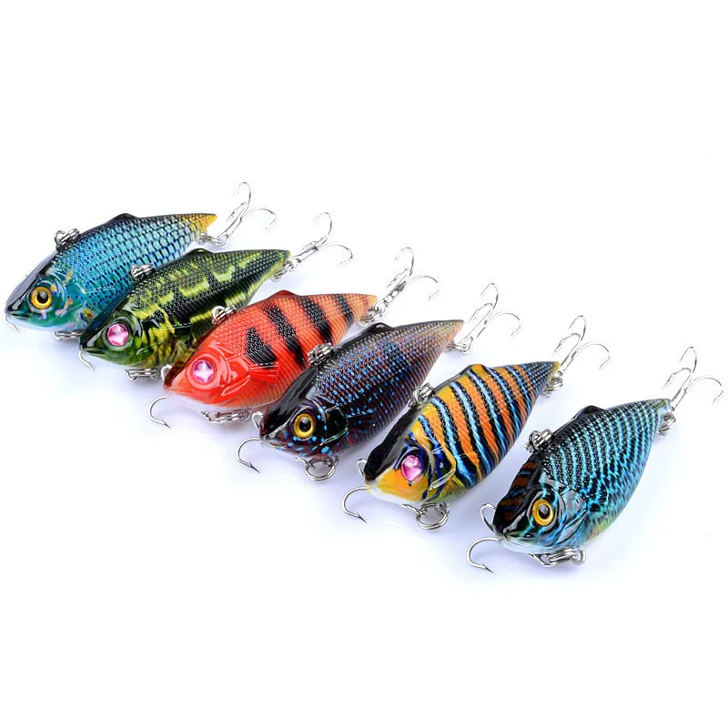 

1Pcs 5cm/7.7g 3D Painting VIB-Vibrate Sea Fishing Bait Lures Wobbler Crank Artificial Pescaria Isca Tackle For Fishing