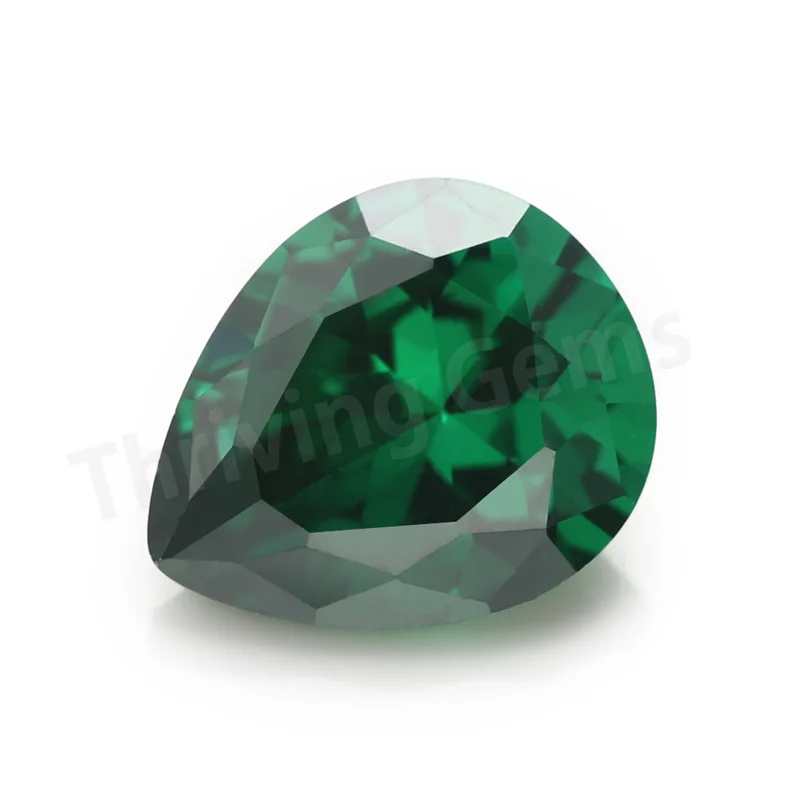 

Thriving Gems wholesale small size synthetic gemstone pear cut green cubic zirconia