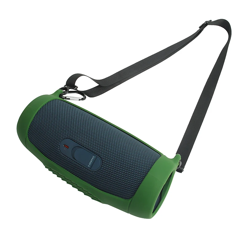 

professional manufacturing silicone speaker case with carabiner and shoulder strap bumper case for jbl charge 5