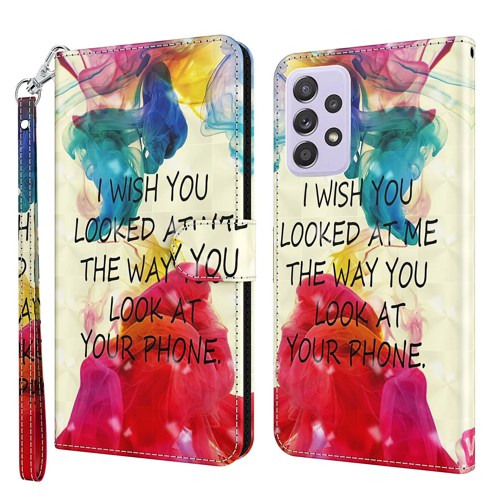 

2021 Art Print Luxury Fashion Flip Cover PU Leather Phone Case For Samsung Galaxy A52 5G Wallet Bag Stand Cases Capa