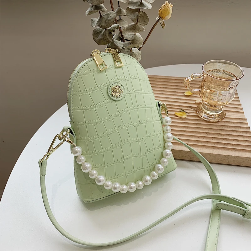 

New fashion crocodile leather bags women crossbody bags pearl hand bags ladies