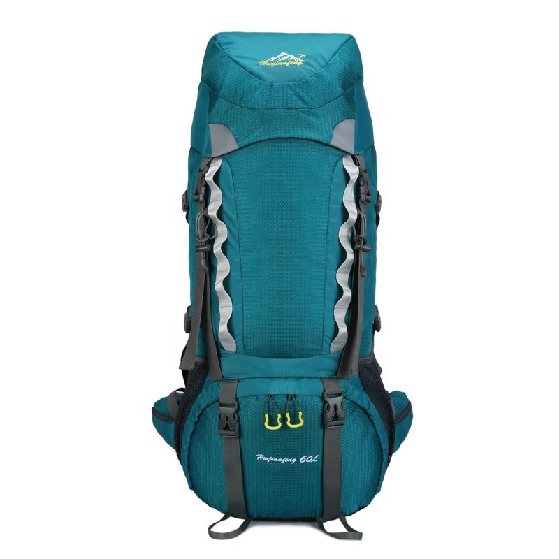 

Hot sale 60L hiking water repellency camping mountaineering nylon light weight hike bag outdoor backpack, Customized