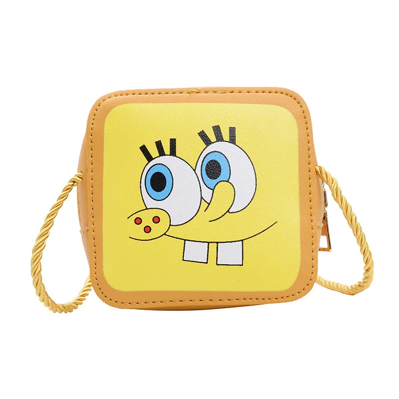 

Cute Fun Cartoon Spongebob Print Small Square kids handbag purse girl children girls shoulder handbag, Customizable