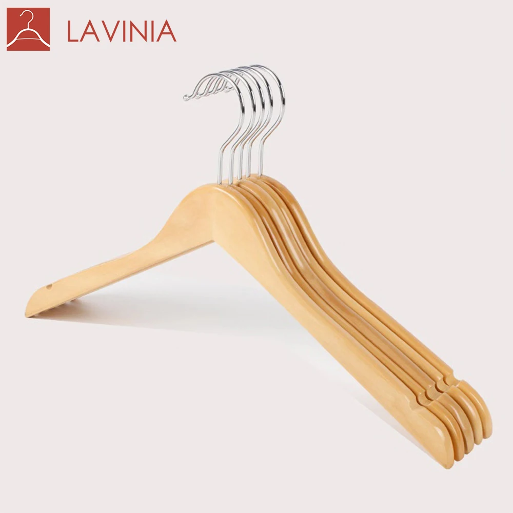 

Premium new design adults maple hook and silicone non-slip strips wooden clothes hanger parts, Any color