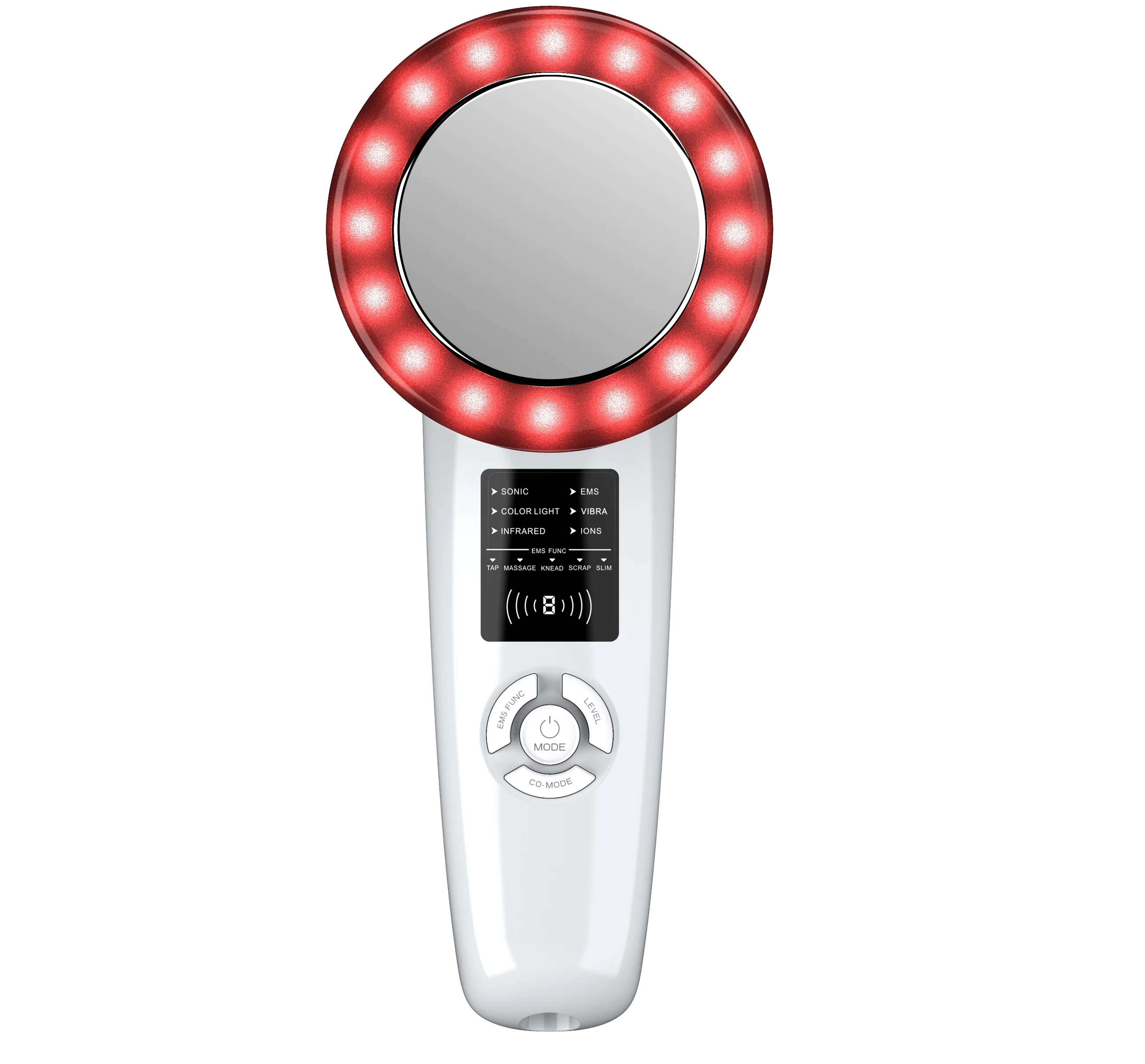 

Skin Rejuvenation EMS Bio Photon Therapy Facial Beauty Device Micro Current LED Light Therapy & EMS Skin Care Instrument, Red