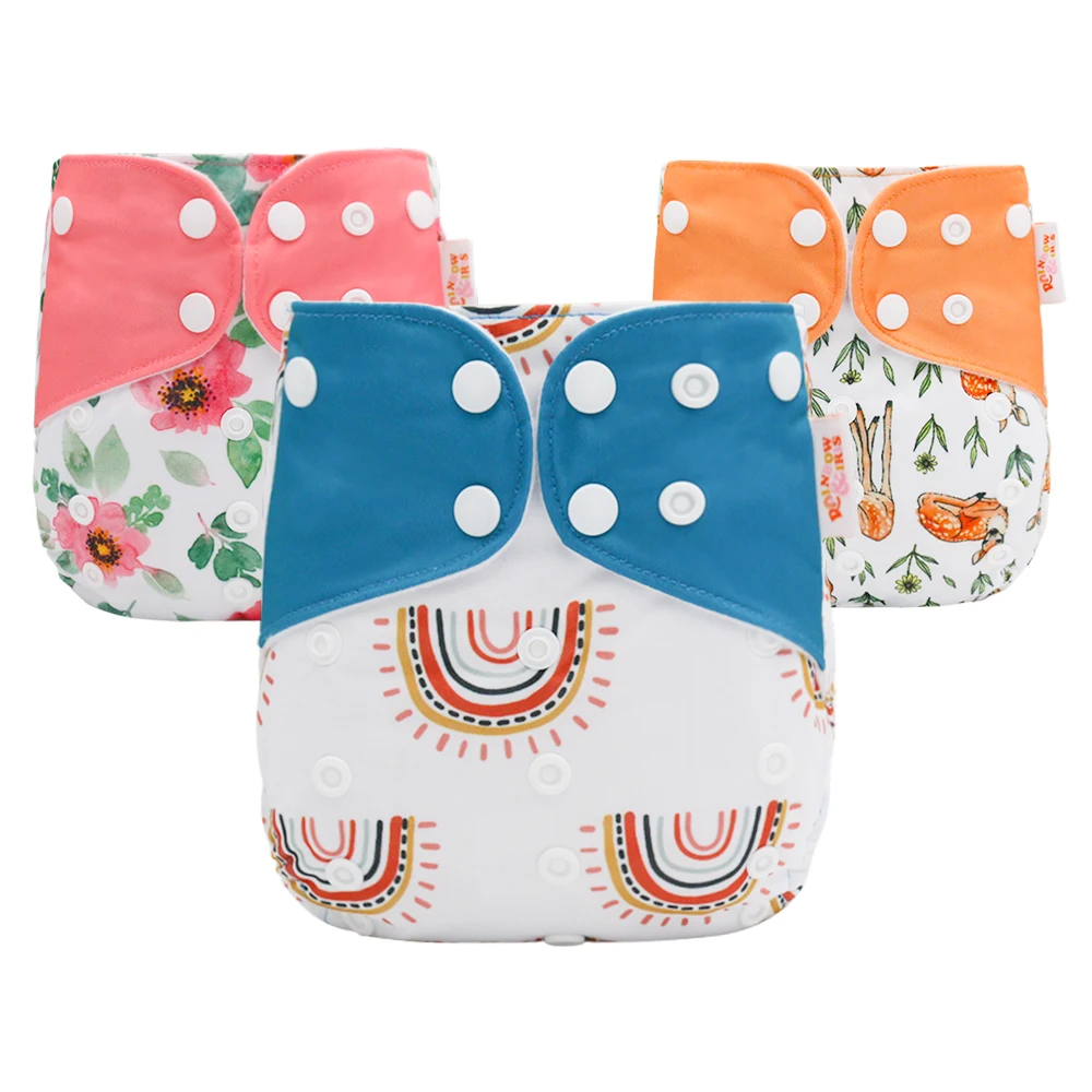 

Factory Direct Sale Wholesale Cheapest Baby Waterproof Insert Reusable Washable Nappies Cloth Diapers, Printed color