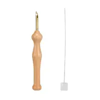 

Embroidery Pen Punch Needle+Cloth Set Wooden Handle Craft Tool for DIY Sewing Handmade DIY bold wool