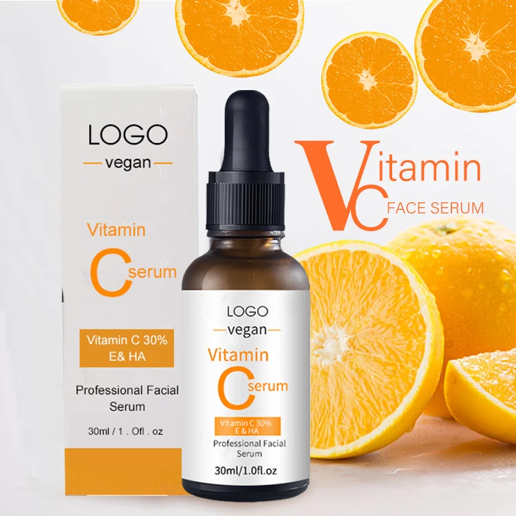 

Best customized private label brand facial face serum vitamin c anti aging skin whitening VC serum