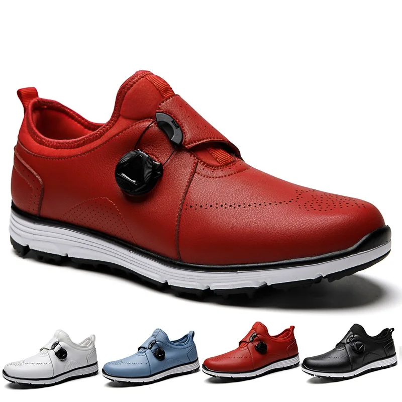 

Waterproof Spike Leather Golf Shoes High Quality Shoes Men Sneakers Sport Golf Shoes