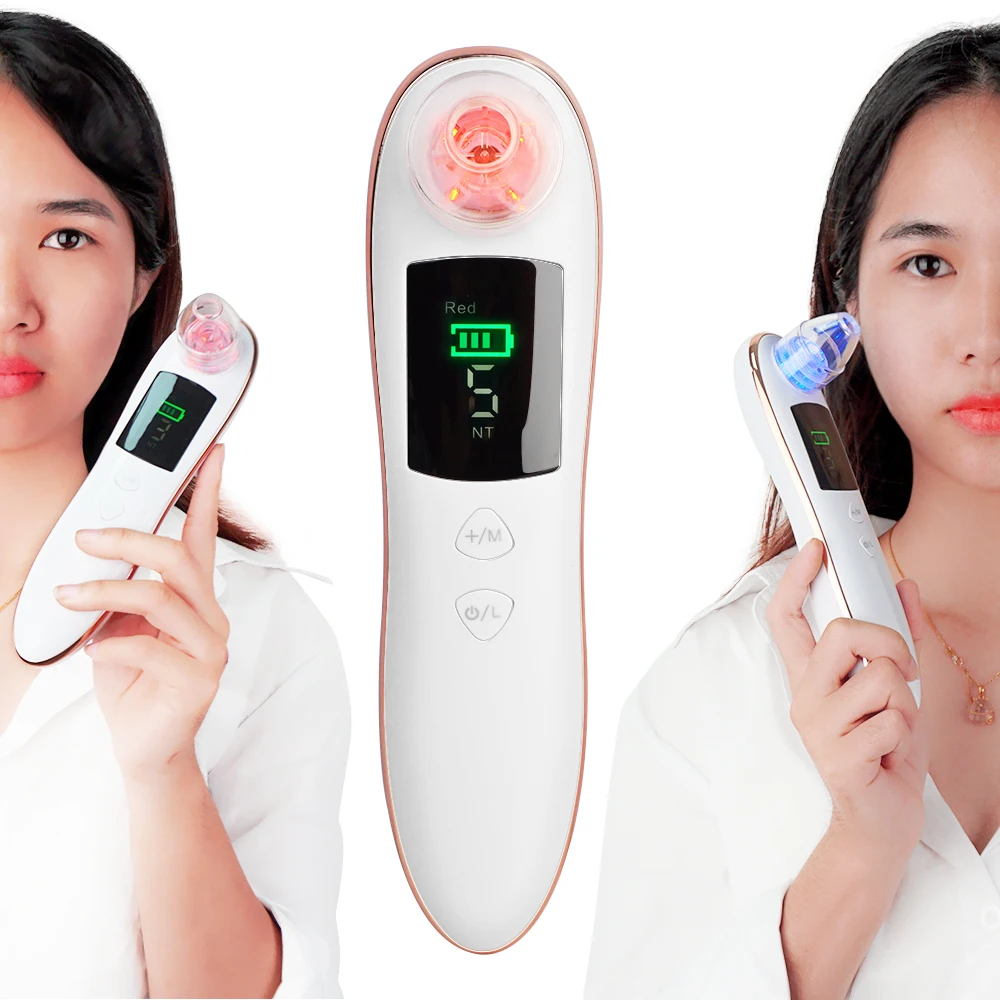 

beauty care private label custom logo USB rechargeable vacuum blackhead remover device with led light