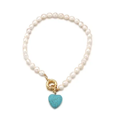 

New Heart Pendant Necklace Pearls Strand Necklaces for Women