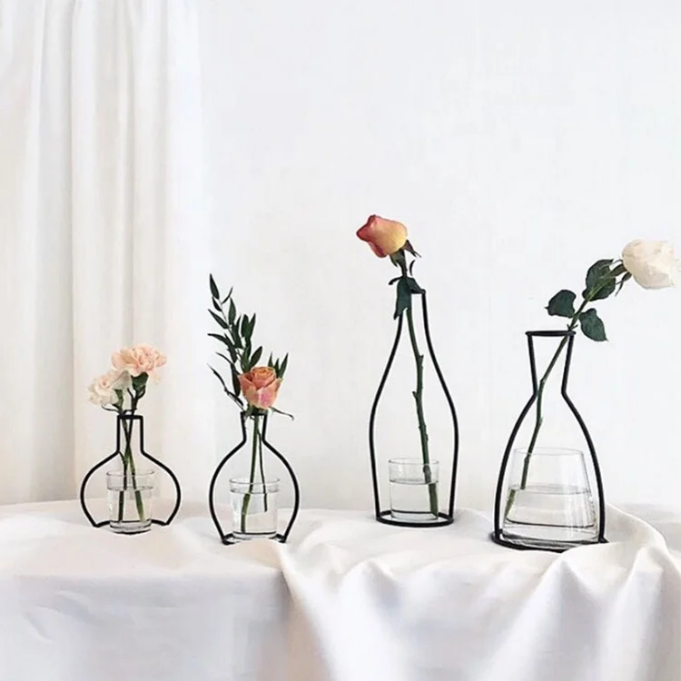 

Nordic Style Creative Crafts Ornaments Iron Vase For Home Decoration, Black