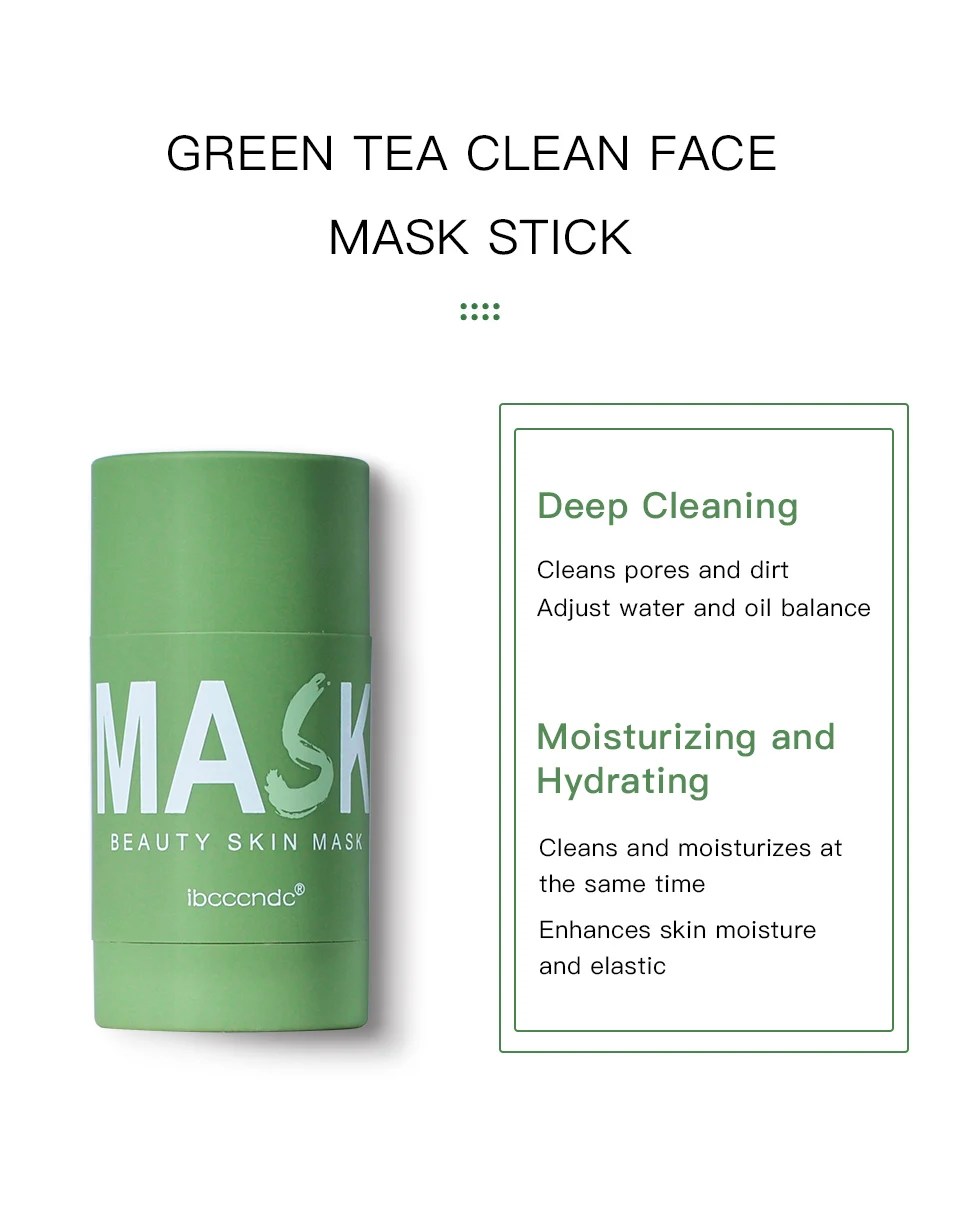 40g Green Tea Extract Face Mask Skin Care Clay Masks Facial Mask Black