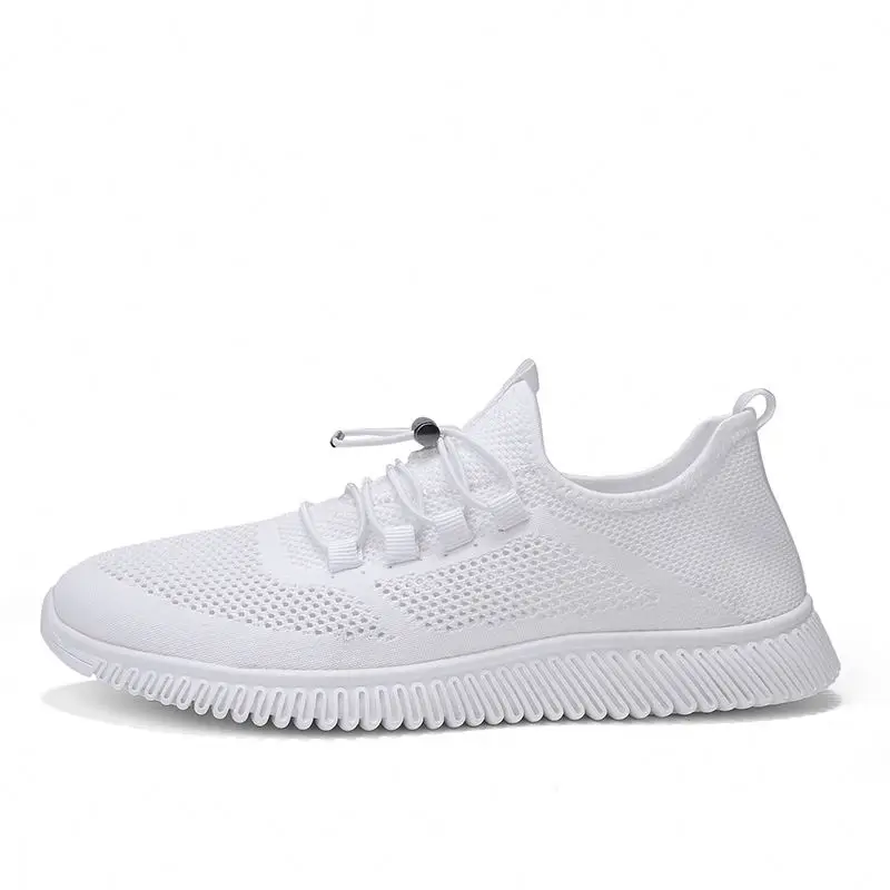 

Fly Knitting Outdoor Sport Breathable Men Casual Sneakers, Black/white/grey